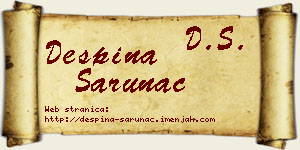 Despina Šarunac vizit kartica